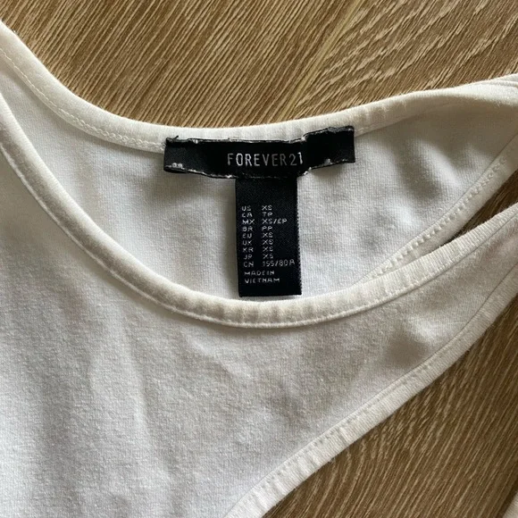 White Asymmetric Bodysuit - Picture 2 of 3